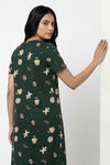 Zivame Farm Lore Knit Cotton Mid Length Nightdress - Pine Grove — thumbnail 2
